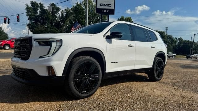 2026 GMC Acadia Elevation in Summit White — front three-quarter view